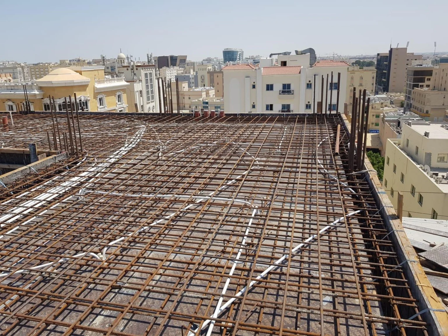 Reinforcement and formwork at a Royal Top construction site